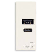 Imagine Priza LINEA USB A+C 15W 5V alb vimar 30292.ac15b