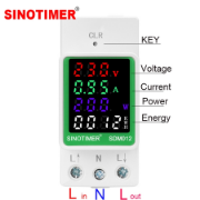 Imagine Contor monofazat de energie electrica, Sinotimer, 50-300V, 100A, display led, functie resetare, iluminat, SDM012-2 