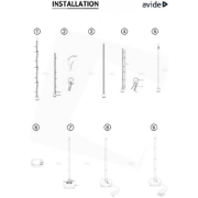 Imagine Lampadar LED DIGITAL RGB+W cu senzor de muzica AVIDE ABLSBL-CL12W-RGBW