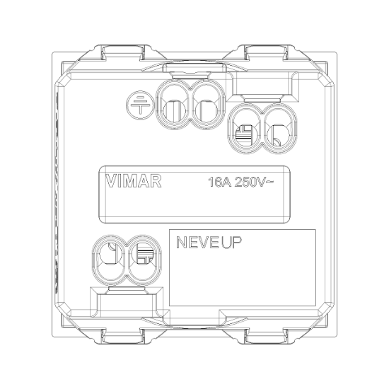 Imagine Priza SCHUKO 2P+E 16A 2M cu capac alb B NEVE VIMAR 09208.C