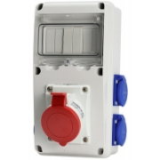 Imagine Tablou organizare santier SCAME E2 CABLAT 1X5P 32A+1X5P 16A+2XSCHUK IP54 633.RO0093