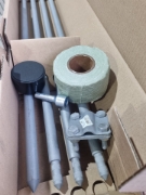 Imagine Kit împământare fără săpături cu 4 electrozi în adâncime, 6m, D=20mm x 1500mm, 1 vârf ghidaj și 1 clemă conexiune, pentru case, garduri electrice, panouri solare