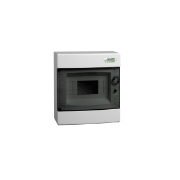 Imagine Cofret de distributie din plastic, montare aparenta, usa transparenta, IP40, 1 rând, 8 module