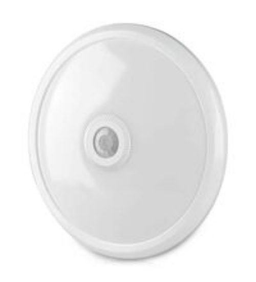 Imagine plafoniera rotunda alba cu led 18W & senzor de miscare - lumina alba - IP54