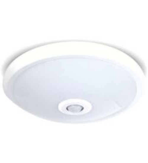 Imagine plafoniera rotunda alba cu led 18W & senzor de miscare - lumina alba - IP54