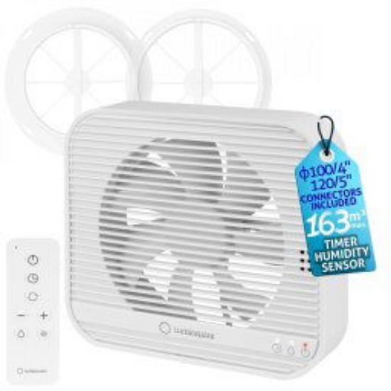 Imagine VENTILATOR 120 "POLO 5"  CU SENSOR UMIDITATE & GRILA & TIMER
