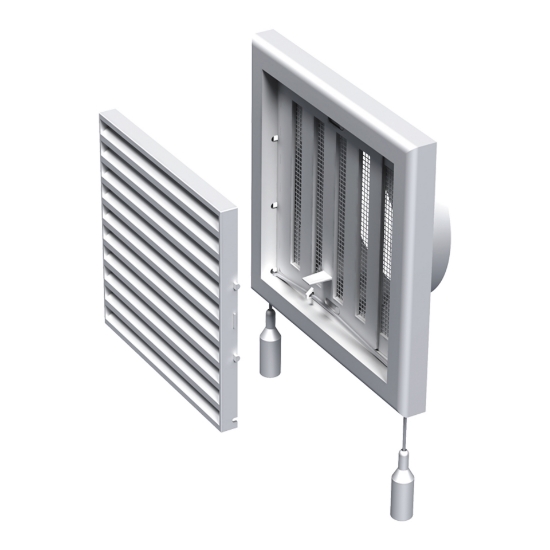Imagine grila de ventilare PATRATA 100x100 ALBA