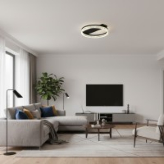 Imagine Ventilator de tavan 35W & plafoniera 22W - satinat & stejar