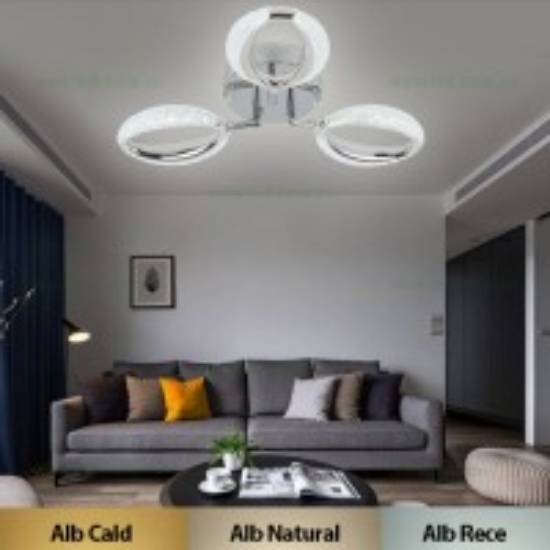 Imagine Ventilator de tavan 35W & plafoniera 22W - satinat & stejar