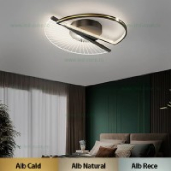 Imagine Ventilator de tavan 35W & plafoniera 22W - satinat & stejar