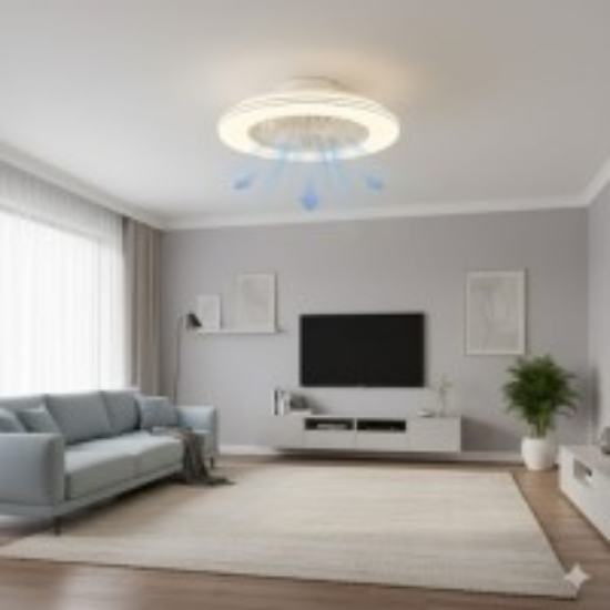Imagine Ventilator de tavan 35W & plafoniera 22W - satinat & stejar