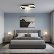 Imagine Ventilator de tavan 35W & plafoniera 22W - satinat & stejar
