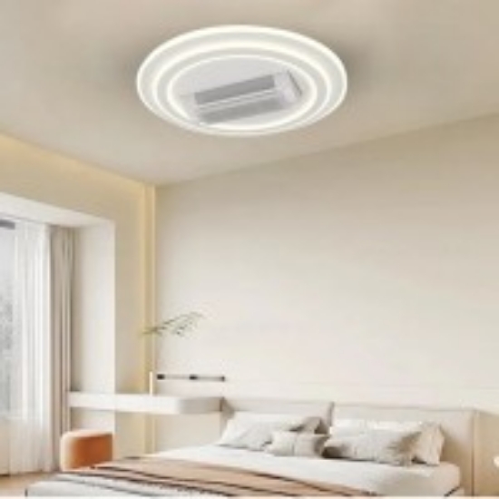 Imagine Ventilator de tavan 35W & plafoniera 22W - satinat & stejar