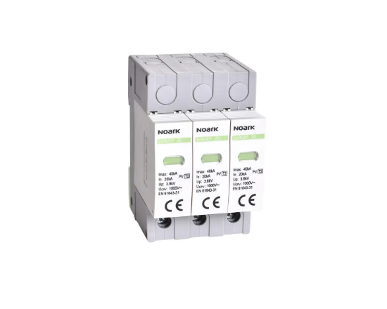Imagine Descarcator SPD Ex9UEP cu contact de actionare la distanta, clasa 2, 1200 V DC, latime 3 module, pentru sisteme fotovoltaice fara impamantare