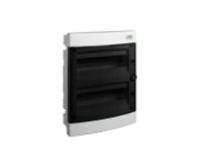 Imagine Cofret de distributie din plastic, montare incastrata, usa transparenta, IP40, 2 rânduri, 2x12 module