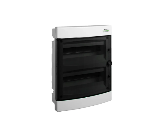 Imagine Cofret de distributie din plastic, montare incastrata, usa transparenta, IP40, 2 rânduri, 2x12 module