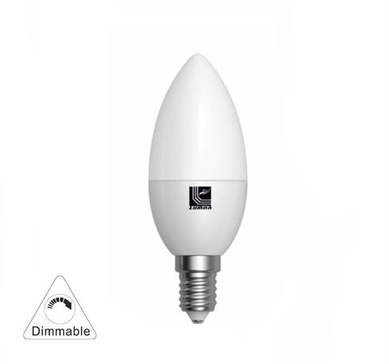 Imagine BEC LED 240V LUMANARE DIMABIL E14 6W LUMINA calda MAT