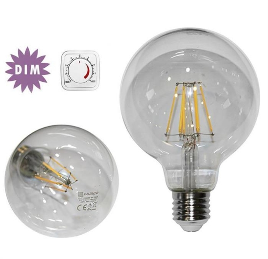 Imagine BEC LED-COG 8W GLOB E27 DIMABIL 230V F:95mm LUMINA calda -CLAR