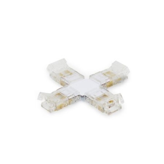 Imagine CONECTOR CRUCE + PENTRU BANDÃ monocolora CU LED (8mm) 30-3202