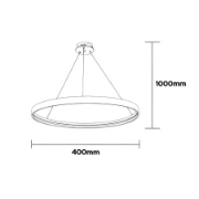 Imagine Lampă suspendată LED 35W 3CCT 2450lm rotundă neagră dimabilă cu telecomandă HARVEY HOROZ  019-083-0035/BLK