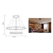 Imagine Lustra led 88 W, 3CCT, dimabil, Telecomanda, 6160 lm, Negru, 60x120 cm 019-083-0088 