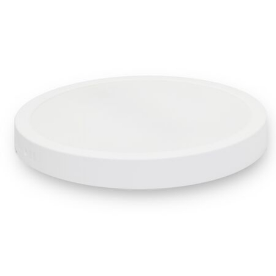 Imagine Plafoniera rotunda din plastic alba cu led 18W lumina rece - IP20