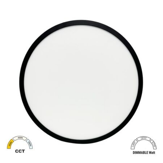 Imagine Plafoniera rotunda neagra cu LED CCT 24W-28W-32W - IP40