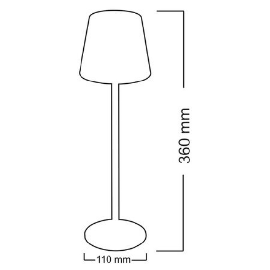 Imagine Veioza LED CCT dimabil reincarcabila - 3W - negra
