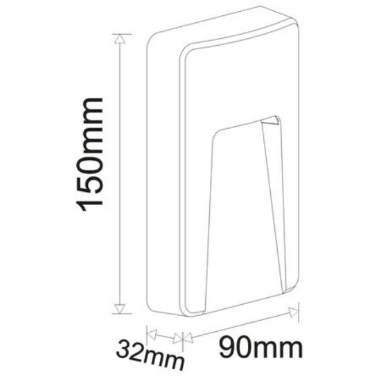 Imagine Corp PT policarbonat ALB 3W LED dreptunghiular vertical LUMINA CALDA IP65