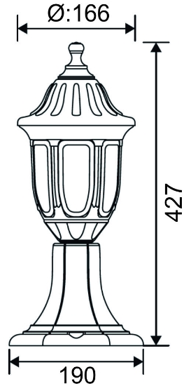 Imagine Stalp policarbonat 934 "PT" h:43cm ALB E27 IP44