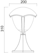 Imagine Stalp 36074 aluminiu E27 IP44 Negru 19cm