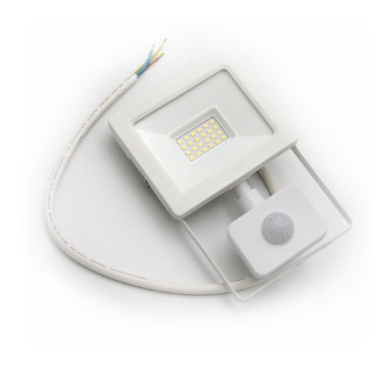 Imagine PROIECTOR 20W SMD LED lumina alba (4100k) alb + sensor de miscare