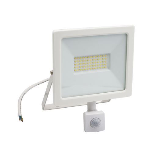 Imagine PROIECTOR 50W SMD LED lumina alba (4100k) alb + sensor de miscare