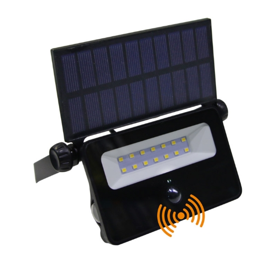 Imagine PROIECTOR SOLAR 8W cu LED lumina alba (4000k) NEGRU IP65