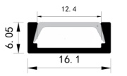 Imagine Profil Aluminiu COMPLET PT. pentru banda LED - 2metri - NEGRU