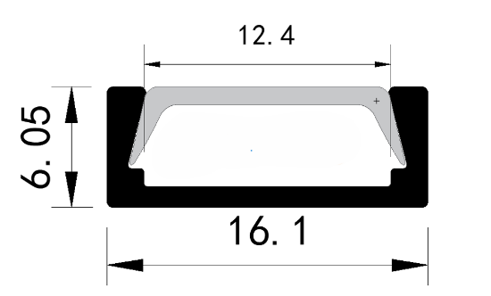 Imagine Profil Aluminiu COMPLET PT. pentru banda LED - 2metri - NEGRU
