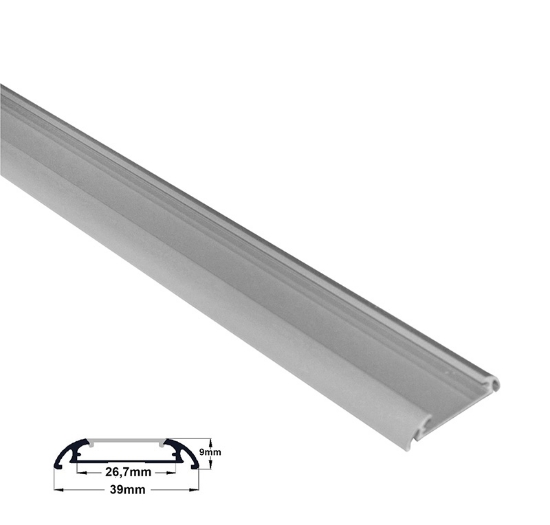 Imagine Profil Aluminiu PT. OVAL LAT pentru banda LED - 1ML - ARGINTIU