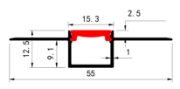 Imagine Profil Aluminiu ST. FLEXIBIL COMPLET "RIGIPS" pentru banda LED max.11mm - 2 metri