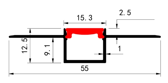 Imagine Profil Aluminiu ST. FLEXIBIL COMPLET "RIGIPS" pentru banda LED max.11mm - 2 metri