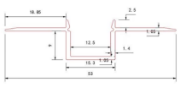 Imagine Profil Aluminiu ST. "RIGIPS" pentru banda LED max.12mm - 2 metri