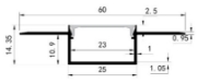 Imagine Profil Aluminiu ST. COMPLET "RIGIPS" LAT pentru banda LED max.21mm - 2 metri