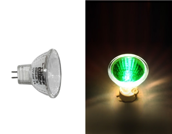 Imagine Bec halogen 12V 20W MR11 VERDE