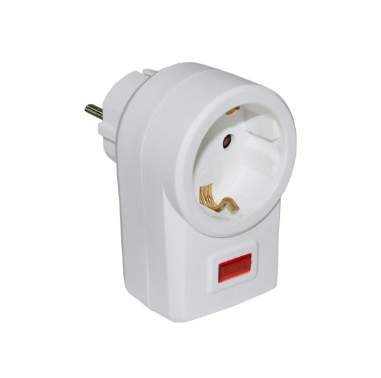 Imagine Stecher Shouko la priza shouko cu protectie la fulger 16A/250V - alb