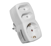 Imagine STECHER SCHUKO CU 3 IESIRI (1 schuko la 2 bipolare+ 1 schuko)