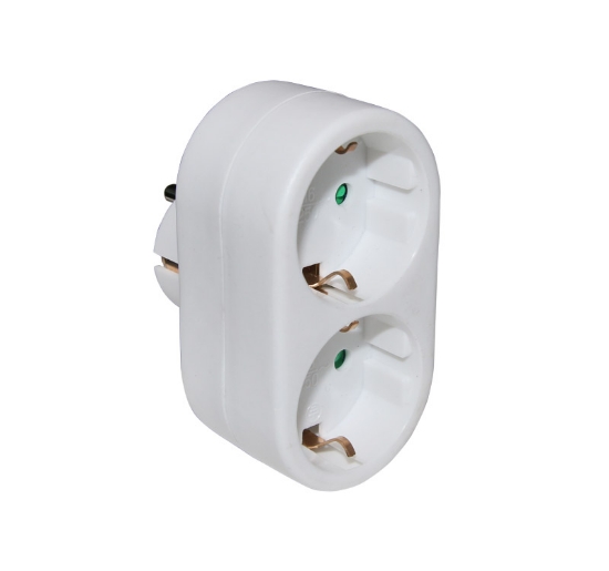 Imagine STECHER SCHUKO CU 2 IESIRI(schuko) - ALB