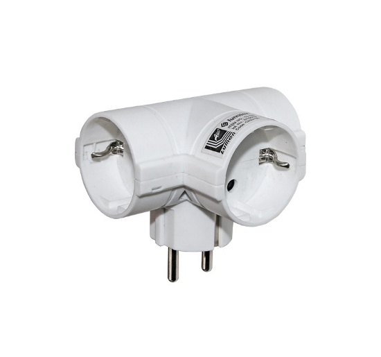 Imagine Stecher Schuko triplu cu contact de protecție