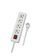 Imagine PRELUNGITOR 4p CU CABLU 1.5M 3x1mm & INTRERUPATOR - alb