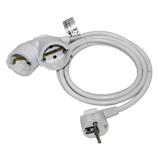 Imagine PRELUNGITOR SOUKO (1 stecher la 2 cuple) 2m CABLU: 3x1.5mm - alb