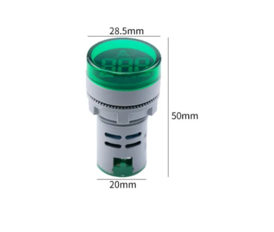 Imagine Ampermetru Digital Ø22mm 100A 380V AC Verde 32-3802