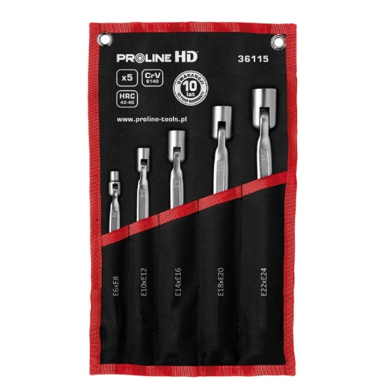 Imagine SET CHEI CU TUBULARE TORX FLEXIBILE CR-VA HD E6-E24 5P
